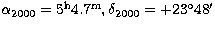 $\alpha_{2000}=5^{\rm
h}4.7^{\rm m}, \delta_{2000}= +23^{\circ}48'$