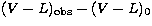 $(V-L)_{\rm obs} - (V-L)_{0}$