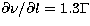 $\partial \nu /\partial l 
=1.3\Gamma$