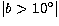 $\vert b \gt 10^{\circ}\vert$