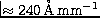 $\approx240\rm\mbox{\,\AA}\,mm^{-1}$