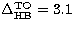 $\Delta^{\rm TO}_{\rm HB}=3.1$