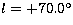 $l=+70.0\mbox{$^{\circ}$}$