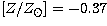 $\mbox{$[Z/Z_{\odot}]$}=-0.37$