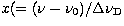 $x(=(\nu - \nu_0)/\Delta\nu_{\rm D}$