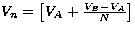 $V_n = \left[V_{A}+ \frac {V_B - V_A} {N}\right]$