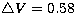 $\bigtriangleup V=0.58$