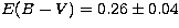 $E(B-V)=0.26\pm0.04$