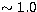 $\sim 1.0$