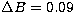 $\Delta B = 0.09$