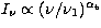 $I_\nu
\propto (\nu/\nu_1)^{\alpha_{\rm t}}$