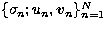 $\{\sigma_n; u_n, {\vec{v}}_n \}_{n=1}^{N}$