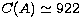 $C(A) \simeq 922$