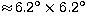 $\approx\!
 6.2\hbox{$^\circ$}\times 6.2\hbox{$^\circ$}$