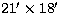 $21\hbox{$^\prime$}\times 18\hbox{$^\prime$}$