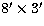 $8\hbox{$^\prime$}\times 3\hbox{$^\prime$}$