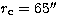 $r\rm _c = 65''$
