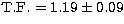 $\rm T.F.=1.19\pm 0.09$
