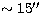 $\sim 15^{\prime\prime}$