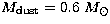 $M_{\rm dust}=0.6\,\, M_\odot$