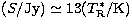 $(S/{\rm Jy}) \simeq 13 (T_{\rm R}^*/{\rm K})$