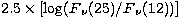 $2.5\times[ \log(F{_\nu}(25)/F{_\nu}(12))]$