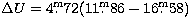 $\Delta U = 4\hbox{$.\!\!^{\rm m}$}72 (11\hbox{$.\!\!^{\rm m}$}86 - 16\hbox{$.\!\!^{\rm m}$}58)$