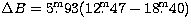 $\Delta B = 5\hbox{$.\!\!^{\rm m}$}93 (12\hbox{$.\!\!^{\rm m}$}47 - 18\hbox{$.\!\!^{\rm m}$}40)$