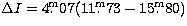 $\Delta I = 4\hbox{$.\!\!^{\rm m}$}07 (11\hbox{$.\!\!^{\rm m}$}73 - 15\hbox{$.\!\!^{\rm m}$}80)$