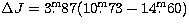 $\Delta J = 3\hbox{$.\!\!^{\rm m}$}87 (10\hbox{$.\!\!^{\rm m}$}73 - 14\hbox{$.\!\!^{\rm m}$}60)$