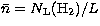$\bar{n}=N_{\rm L}(\mbox{H}_2)/L$