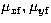 $\mu_{x\rm f},\mu_{y\rm f}$
