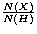 ${{N{\left({X}\right)}}\over{N{\left({H}\right)}}}$