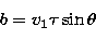 \begin{displaymath}
b = v_{1} \tau \sin{\theta}\end{displaymath}