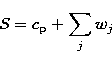 \begin{displaymath}
S = c_{\rm p} + \sum_j w_j \end{displaymath}