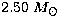 $2.50~M_{\odot}$