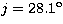 $j=28.1^{\rm
o}$
