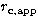 $r_{\rm c,app}$