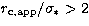 $r_{\rm c,app}/\sigma_\ast \gt 2$