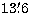 $13\hbox{$.\mkern-4mu^\prime$}6$