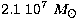 $2.1\ 10^7\ M_\odot$
