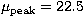 $\mu_{\rm peak} = 22.5$