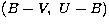 $(B-V,\ U-B)$