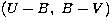 $(U-B,\ B-V)$