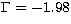 $\Gamma = -1.98$