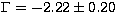 $\Gamma = -2.22\pm 0.20$