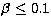 $\beta\leq 0.1$