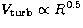 $V_{\rm turb}\propto R^{0.5}$