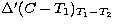 $\Delta^{\prime}(C-T_1)_{T_1-T_2}$