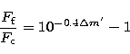 \begin{displaymath}
\frac{F_{\rm f}}{F_{\rm c}}=10^{-0.4\Delta m'}-1\end{displaymath}